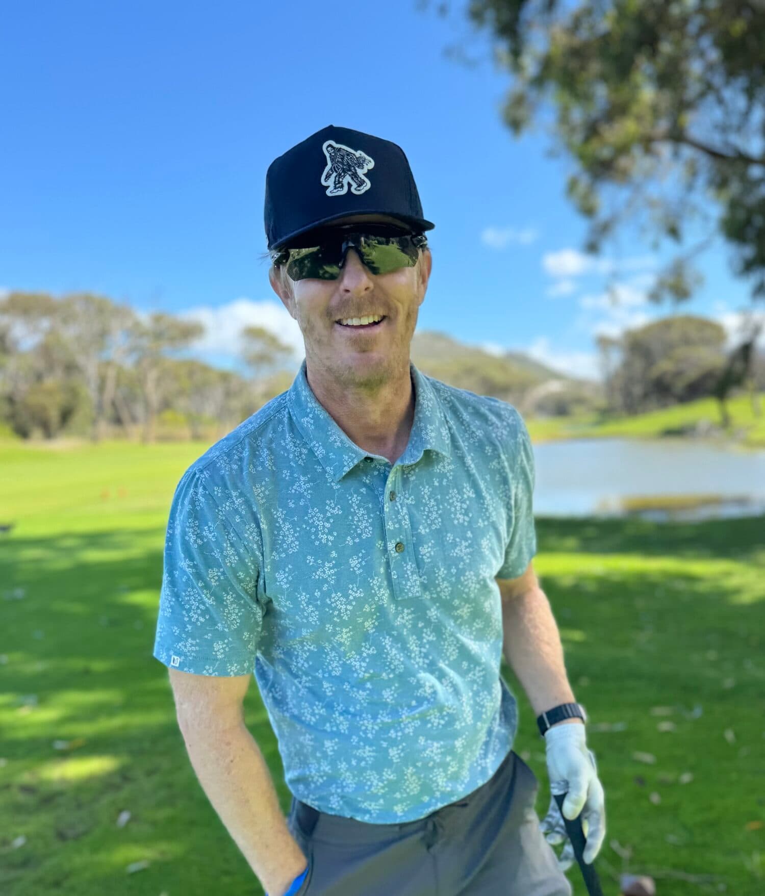 Michael Farley, who teaches beginner golf lessons in San Francisco, on the course.